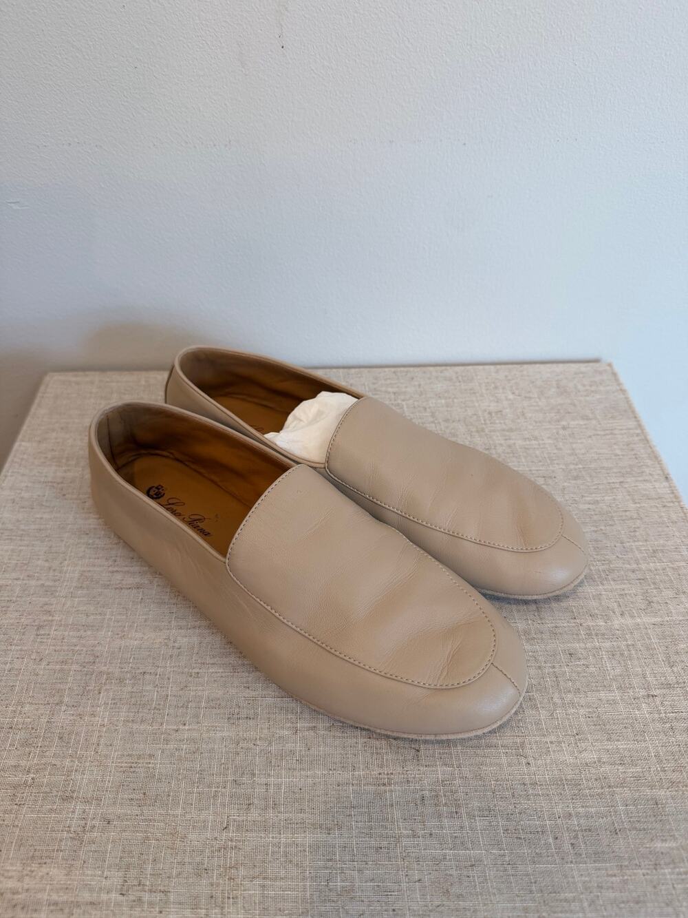 Loro Piana Anton Leather Slip-On Loafers EU 38